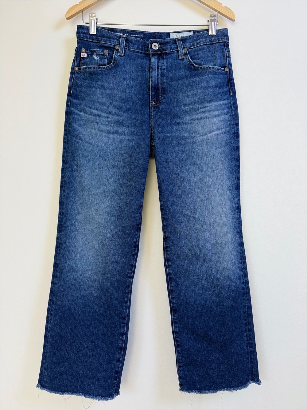AG Brinley Crop Mid Rise Straight Jeans Japanese Denim